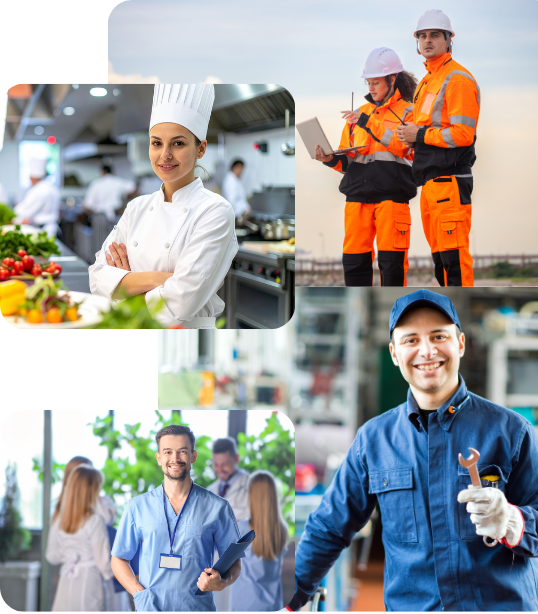 Imagen decorativa con ejemplos de uniformes bordados por bordabox